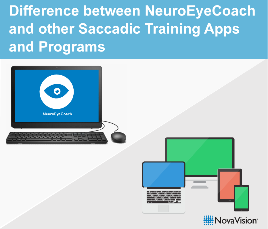 Difference between NovaVision’s NeuroEyeCoach and other Saccadic Training Apps and programs